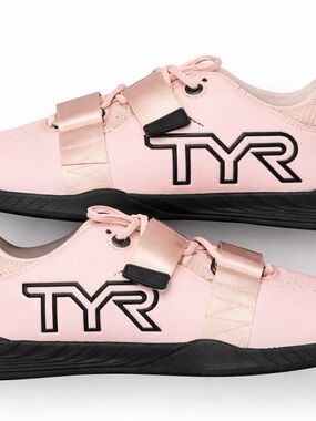 TYR Blush Pink Strap Training Shoes with Black Logo